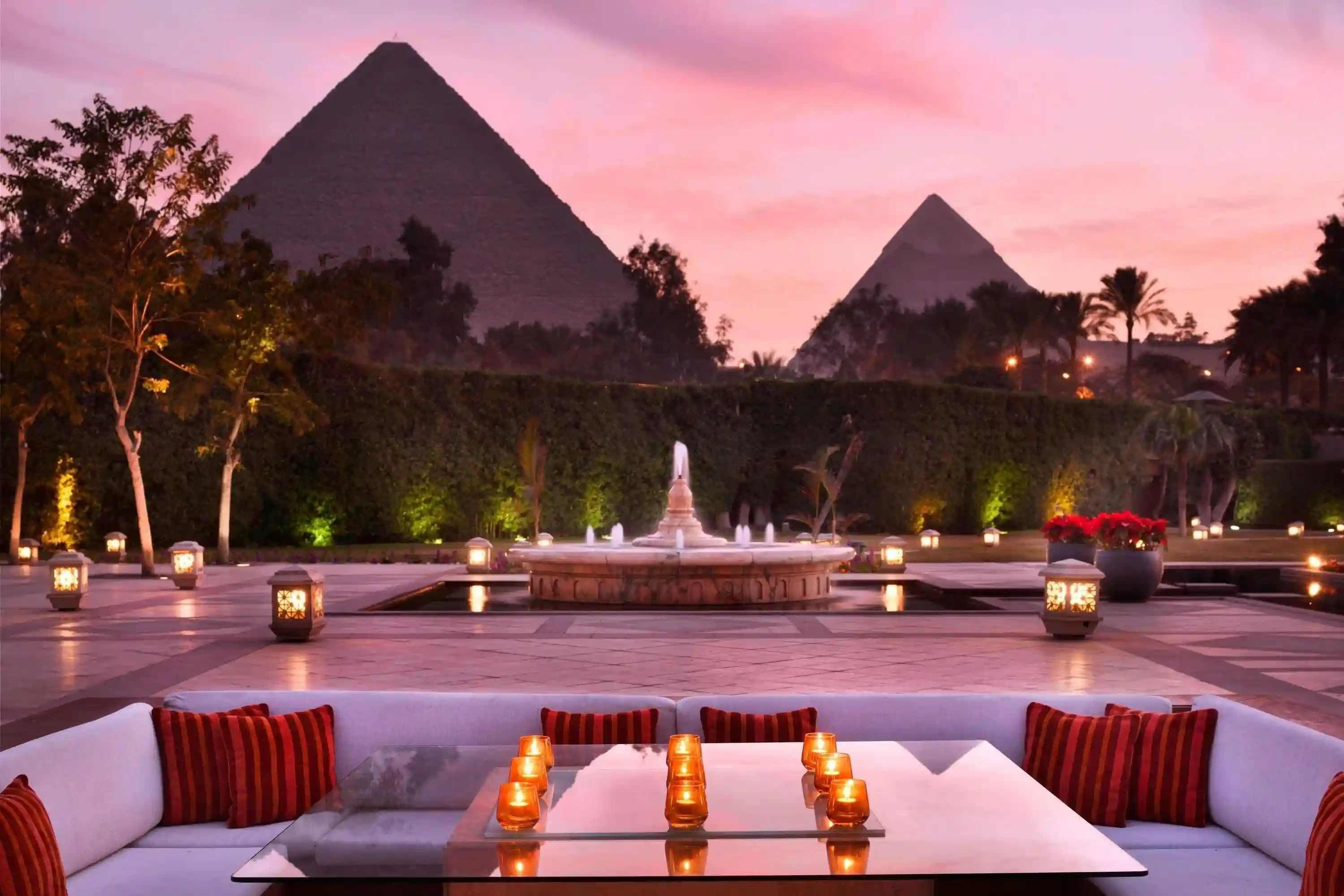 Luxury view of the Giza Pyramids