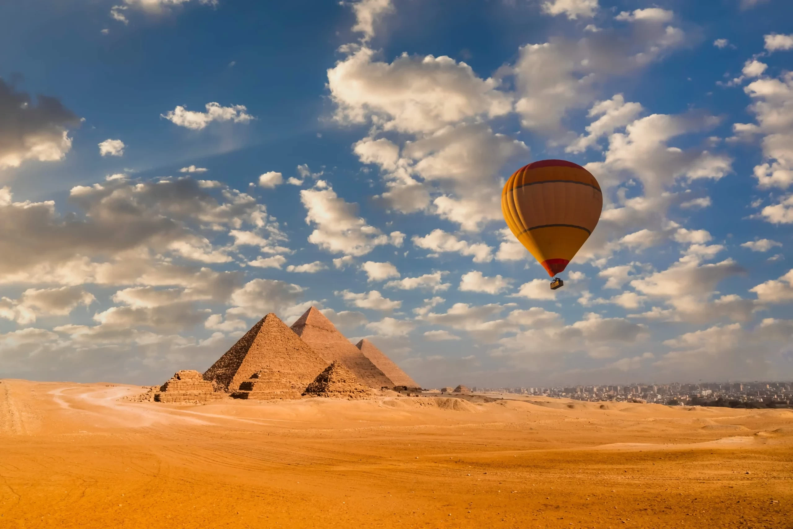 Premium view of the Giza Pyramids
