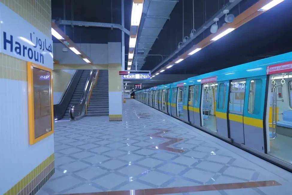 Cairo Metro train traveling through Egypt’s capital