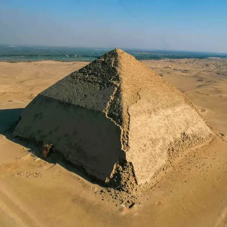 Ancient Egyptian pyramids on the Dahshur desert landscape