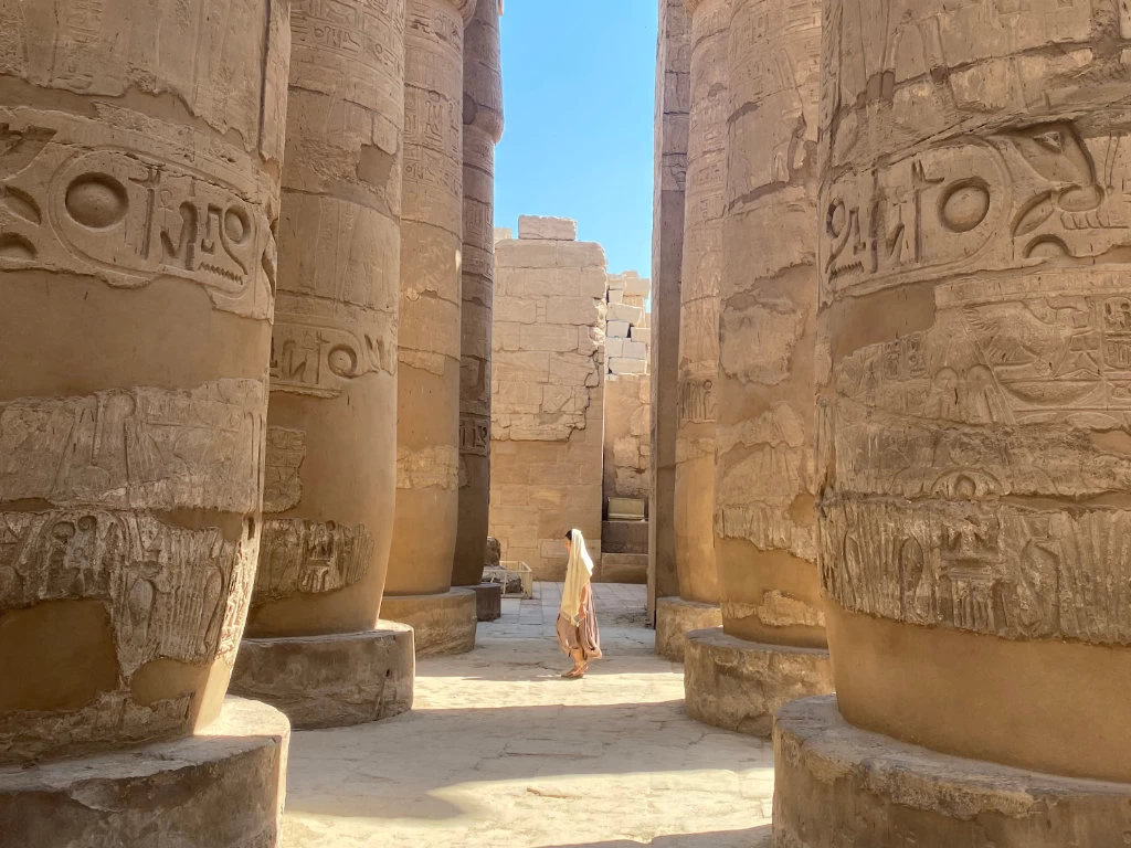 Karnak Temple Complex with massive ancient columns in Luxor