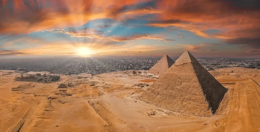 Magical-sunset-over-the-Egyptian-pyramids.-Aerial-view-of-the-Pyramids-of-Giza-in-Egypt-1024x522