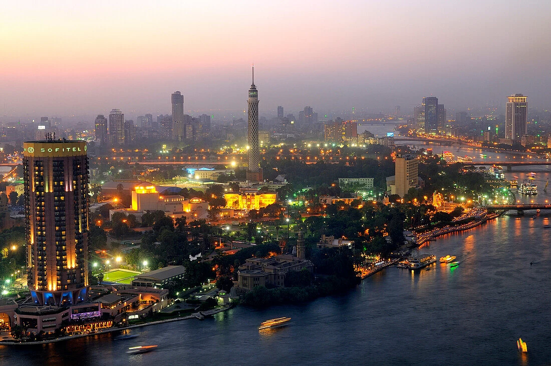 Cairo skyline with the Nile River