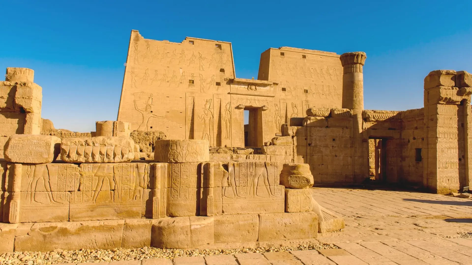 Edfu Temple courtyard and columns