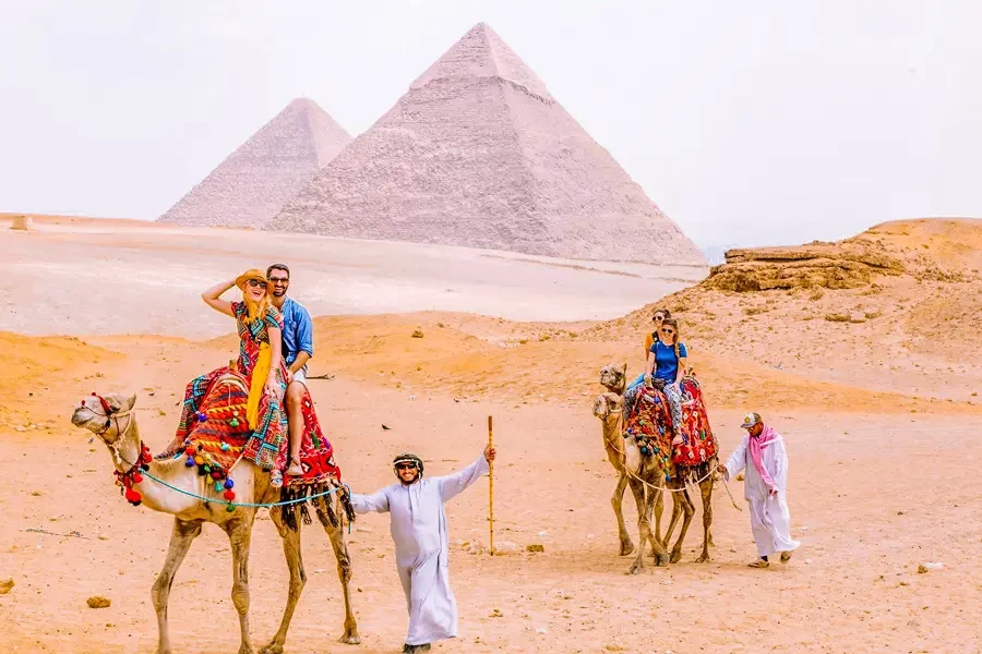 Giza Pyramids from Luxor by air