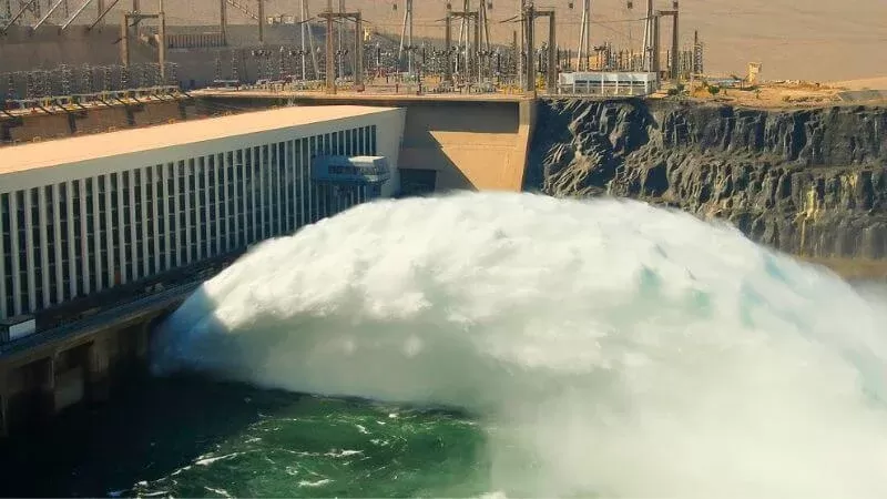 Nile waters behind Aswan High Dam