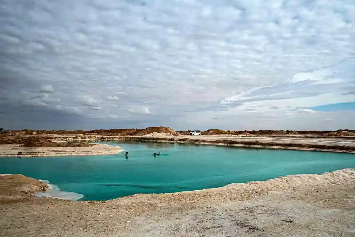 Beautiful salt lakes in Siwa Oasis